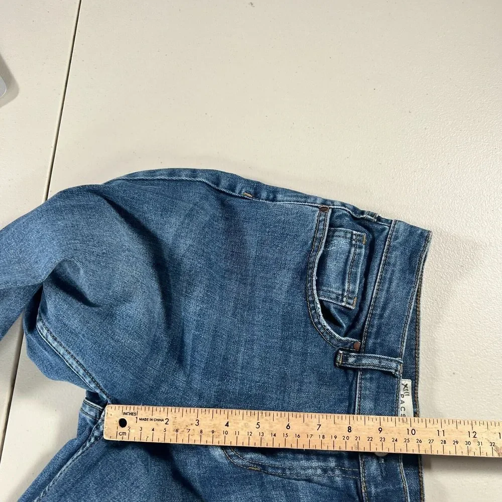 PacSun Vintage Icon Mom Jeans 25‎ Raw Hem Tapered Leg Medium Wash Streetwear - Picture 4 of 8